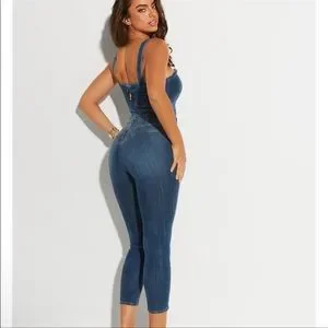 Guess Pants Jumpsuits Guess Rosemary Denim Stretchy Jumpsuit